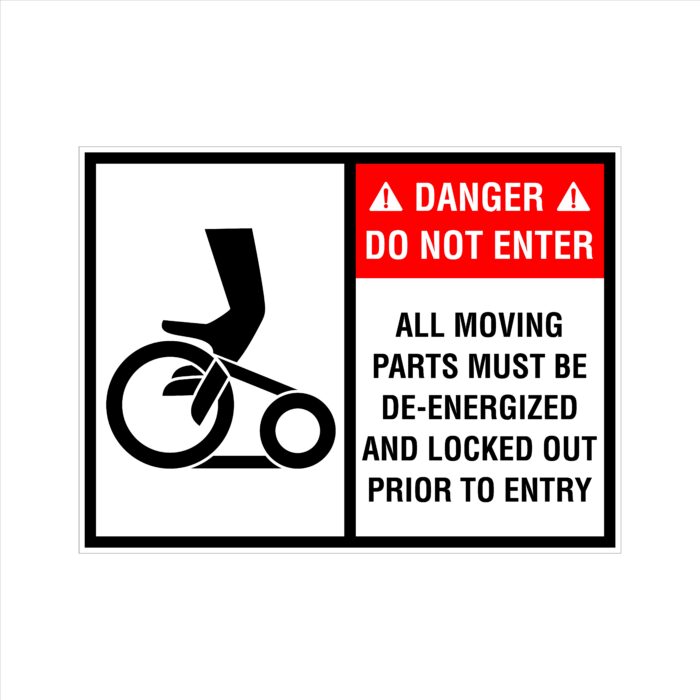 Danger: All Parts Must Be De-Energized Decal