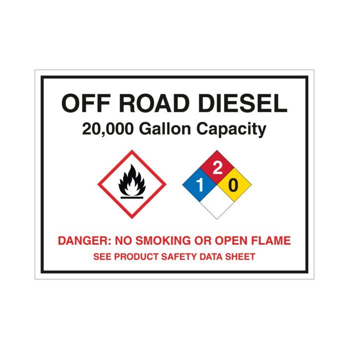 Off Road Diesel - 20,000 Gallon Capacity Decal