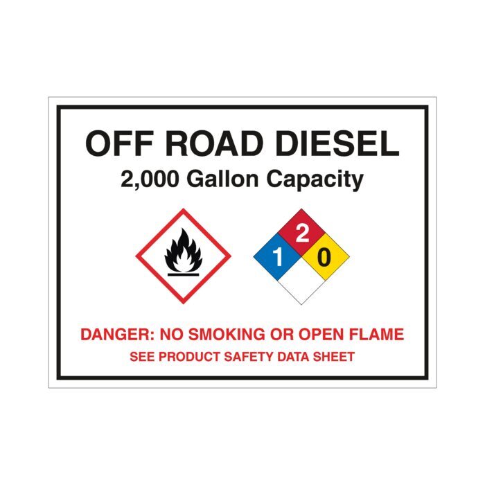 Off Road Diesel - 2,000 Gallon Capacity Decal