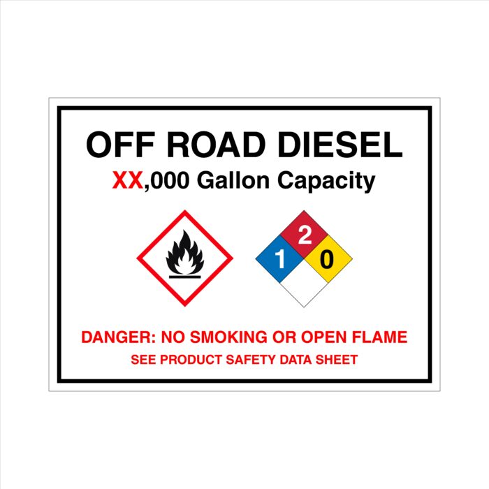 Off Road Diesel - (Variable) Gallon Capacity Decal