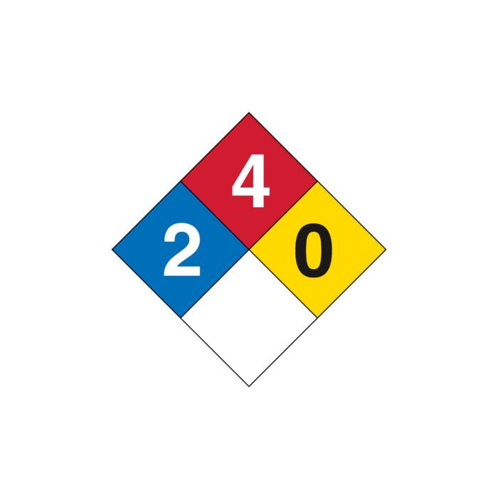 Hazmat 2-4-0 NFPA Placard Decal