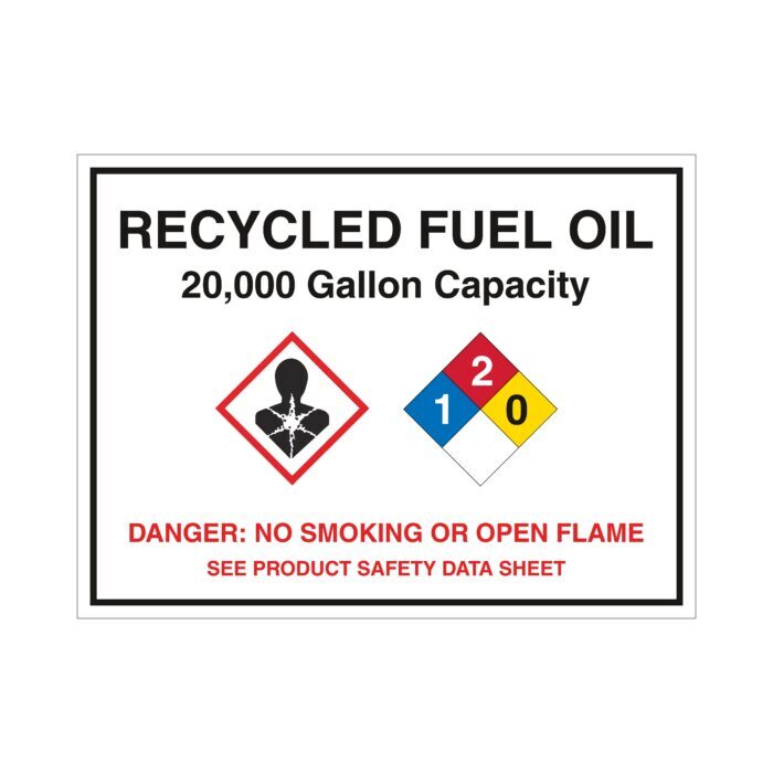 Recycled Fuel Oil (RFO) 20,000 Gallon Capacity Decal